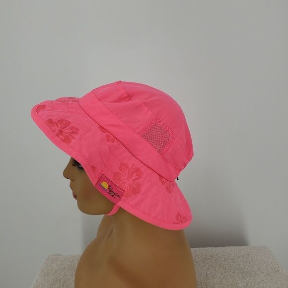 Sun Protection Zone UPF 50+ Pink Bucket Hat With Velcro Straps - Picture 2 of 8